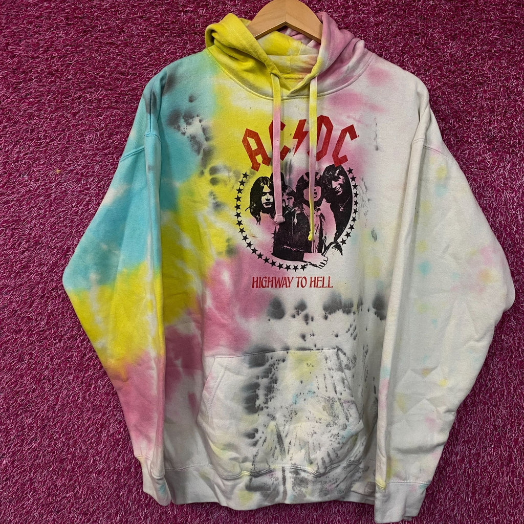 AC/DC Highway to Hell Album Rock Band Tie Dye Hoodie XL product image 1