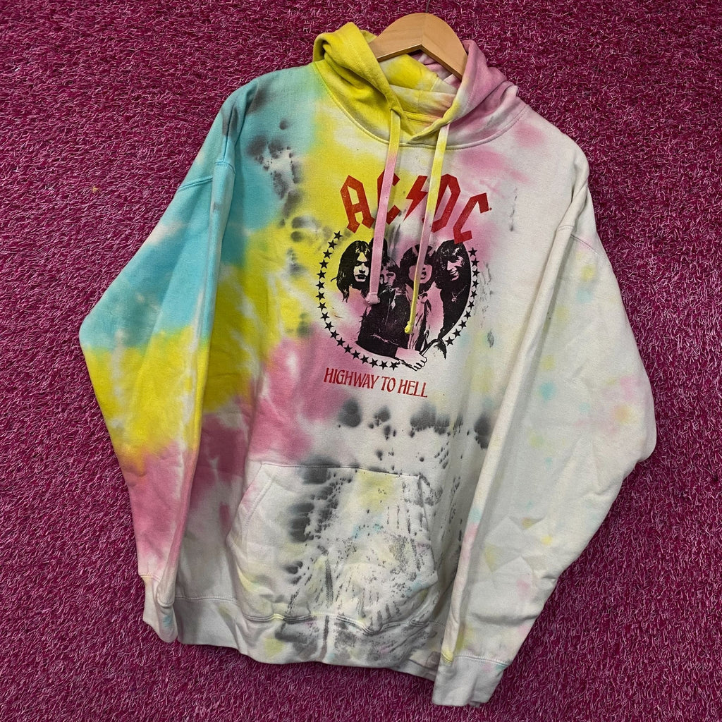 AC/DC Highway to Hell Album Rock Band Tie Dye Hoodie XL product image 3