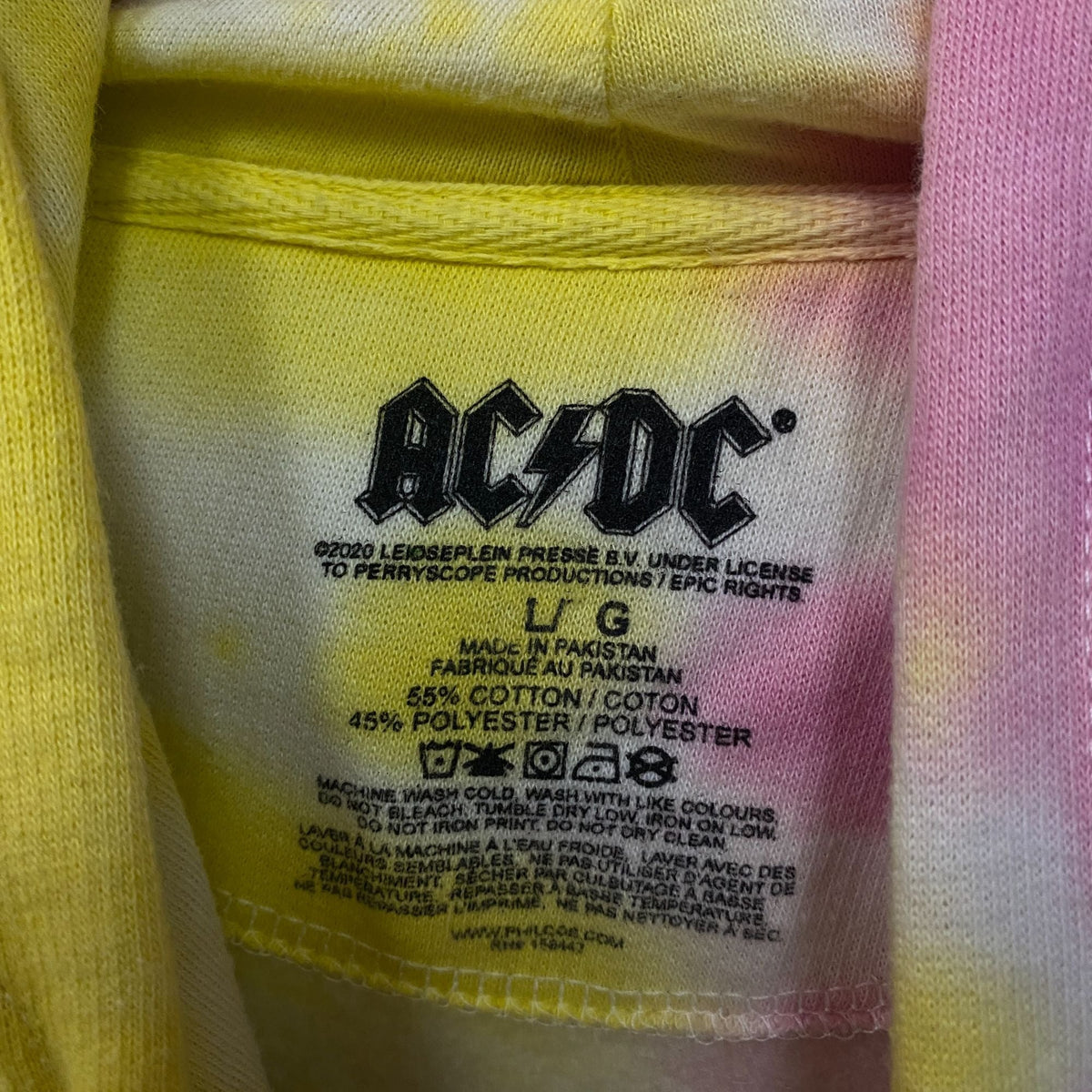 AC/DC Highway to Hell Album Rock Band Tie Dye Hoodie XL product image 4