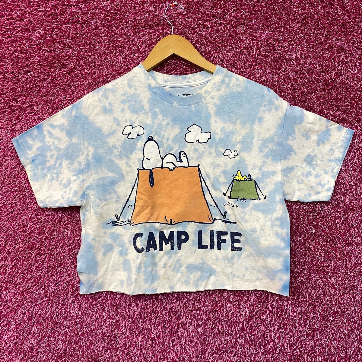 Peanuts Camp Life tiedye crop top size medium