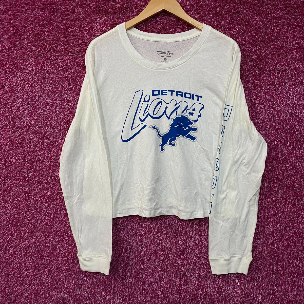 Junk Food NFL Detroit Lions Long Sleeve Cropped T-Shirt product image 1