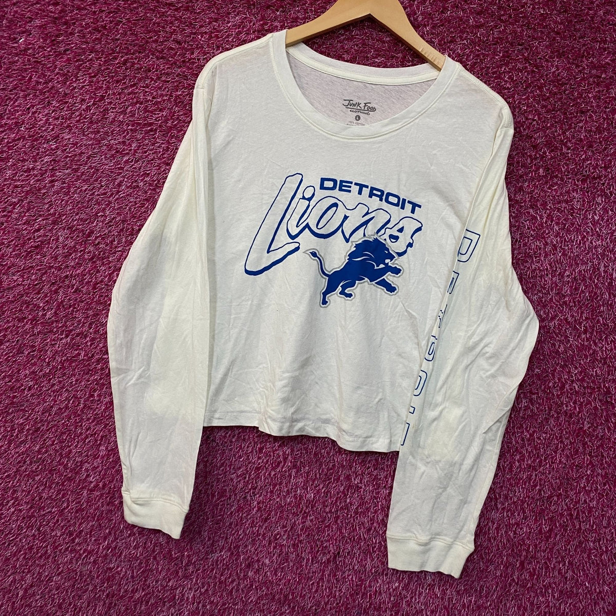 Junk Food NFL Detroit Lions Long Sleeve Cropped T-Shirt product image 3