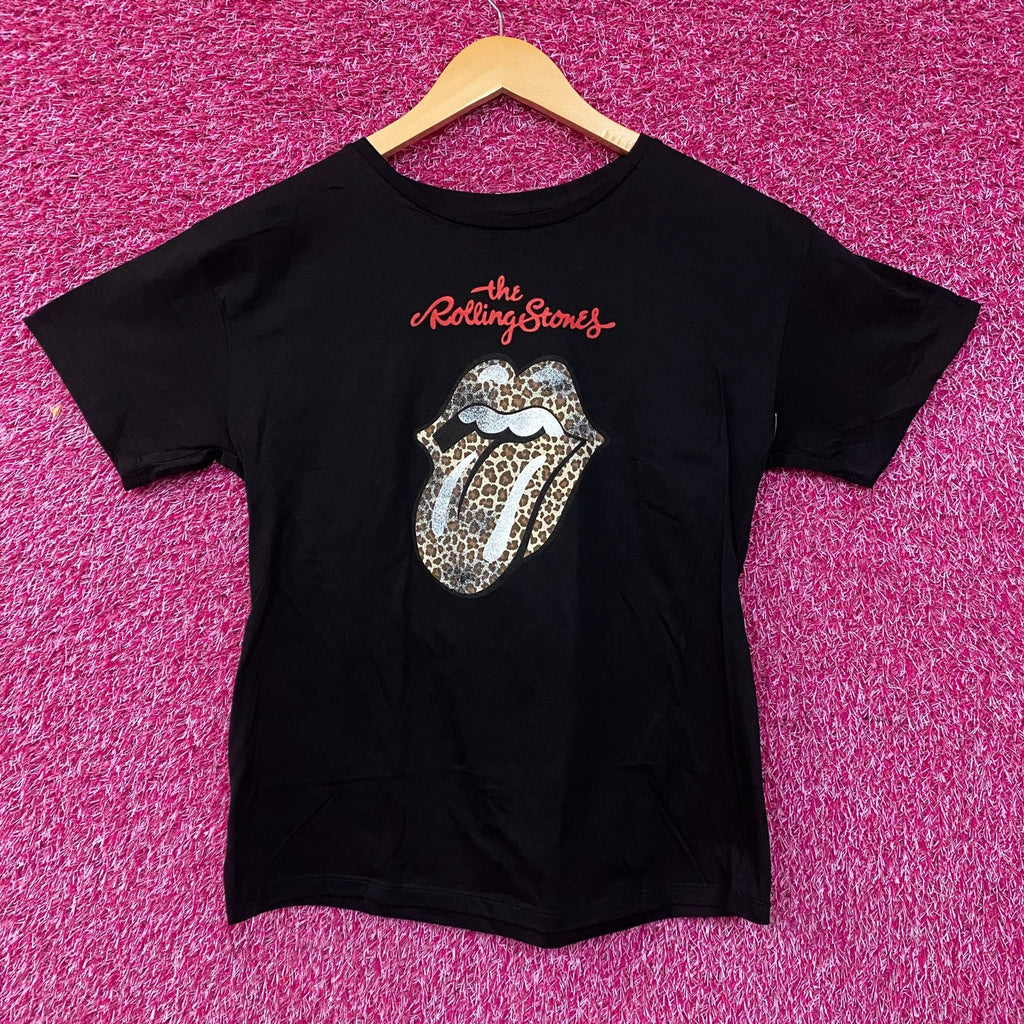 Rolling Stones Leopard Print Tongue Graphic Women's T-Shirt product image 1