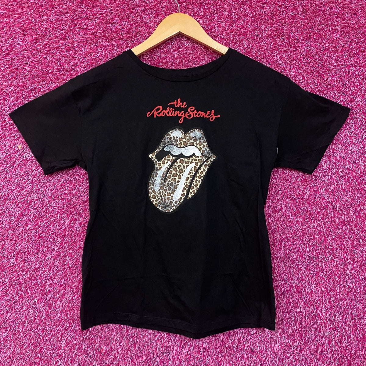 Rolling Stones Leopard Print Tongue Graphic Women's T-Shirt product image 1
