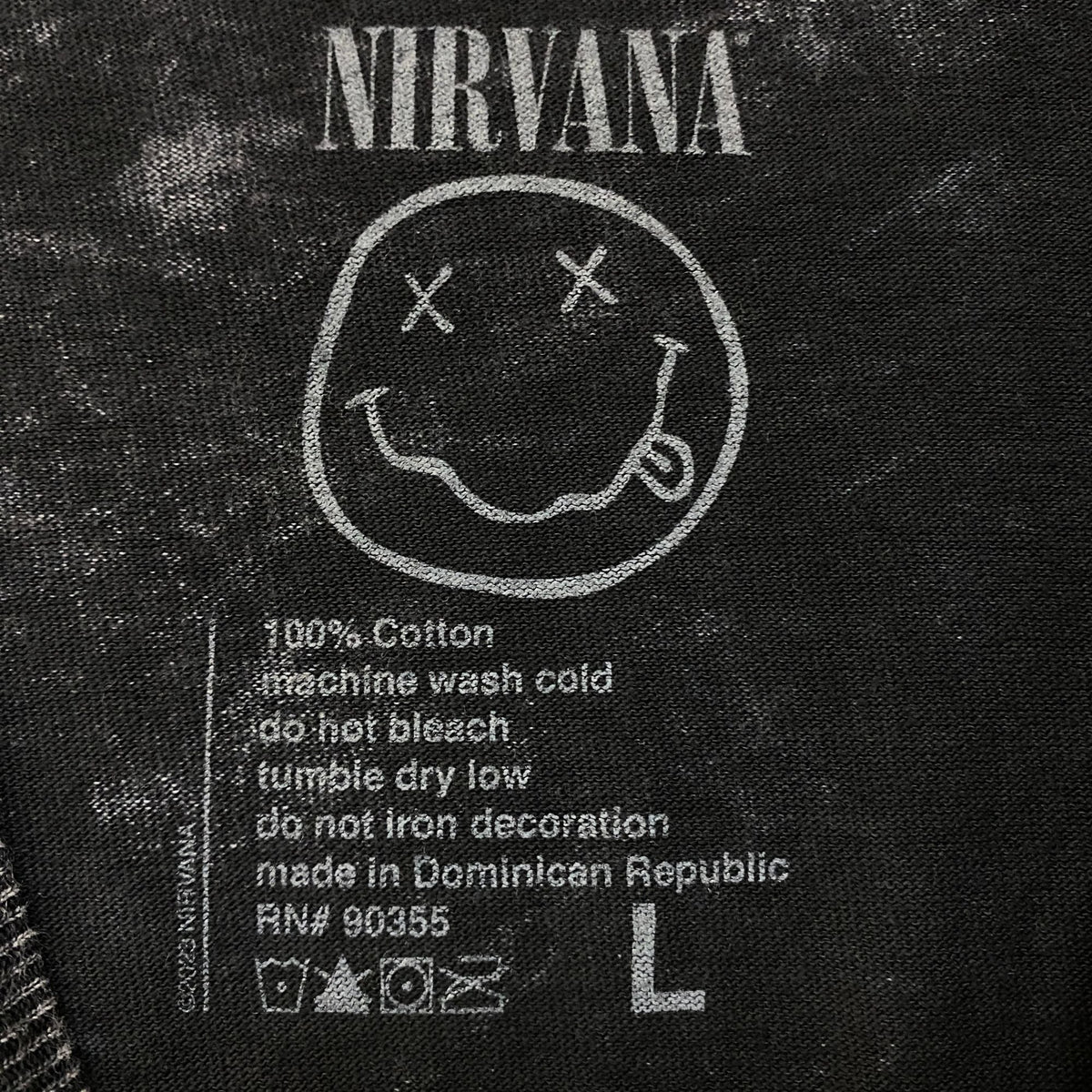 Nirvana Smiley Face Acid Wash Tshirt size large product image 4