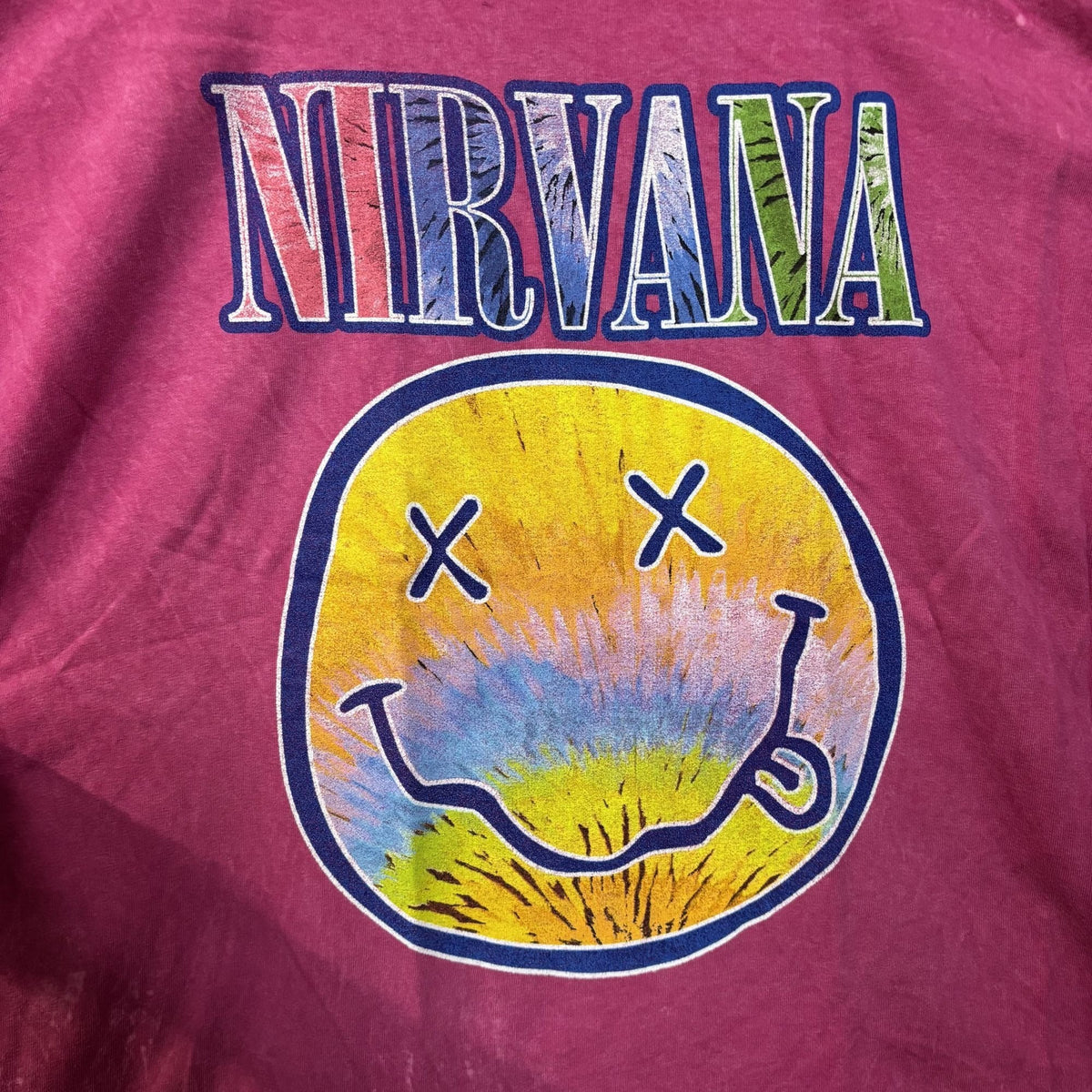 Nirvana Smiley Face Logo Pink T-Shirt XL product image 2