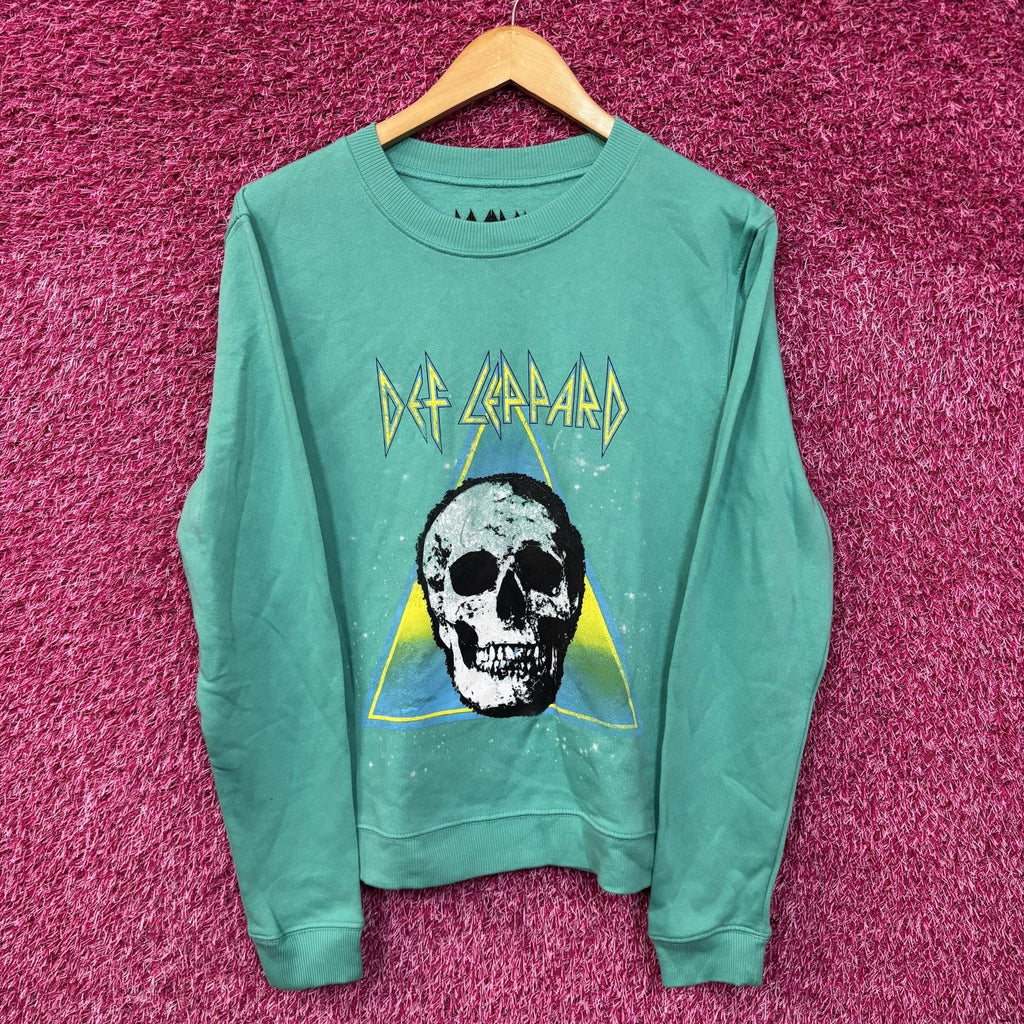 Def Leppard Skull Crew Neck Teal Sweatshirt Small product image 1