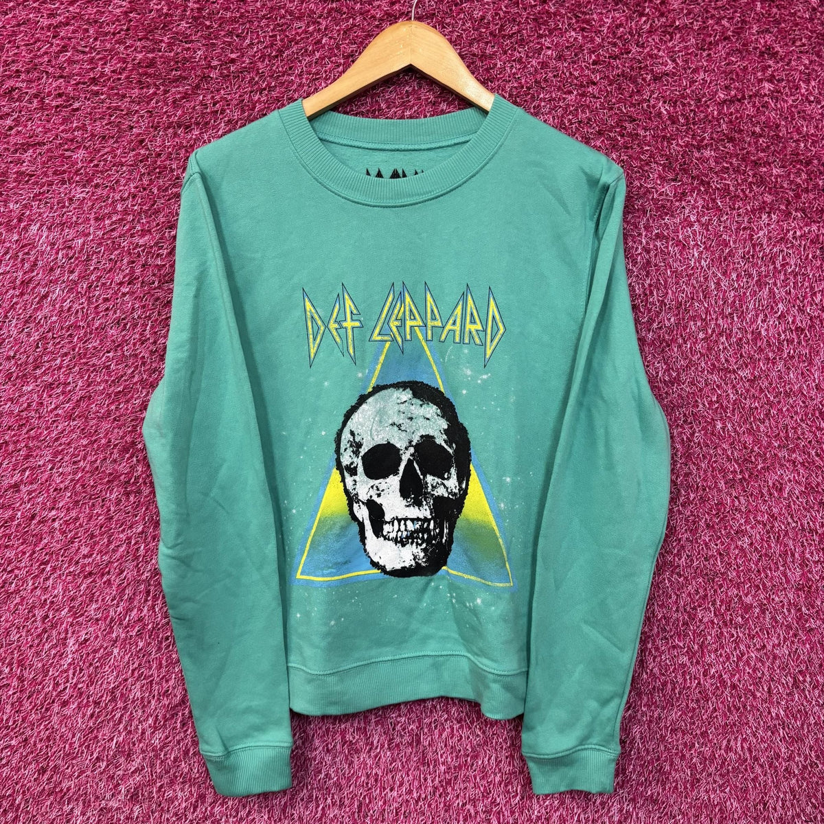 Def Leppard Skull Crew Neck Teal Sweatshirt Small product image 1