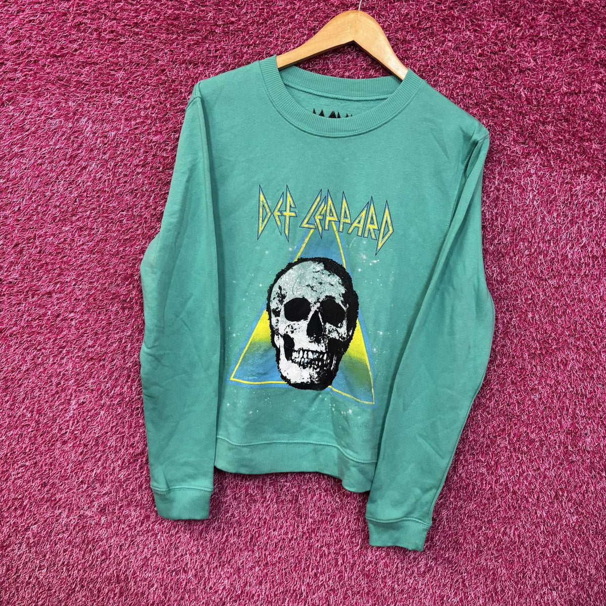 Def Leppard Skull Crew Neck Teal Sweatshirt Small product image 2