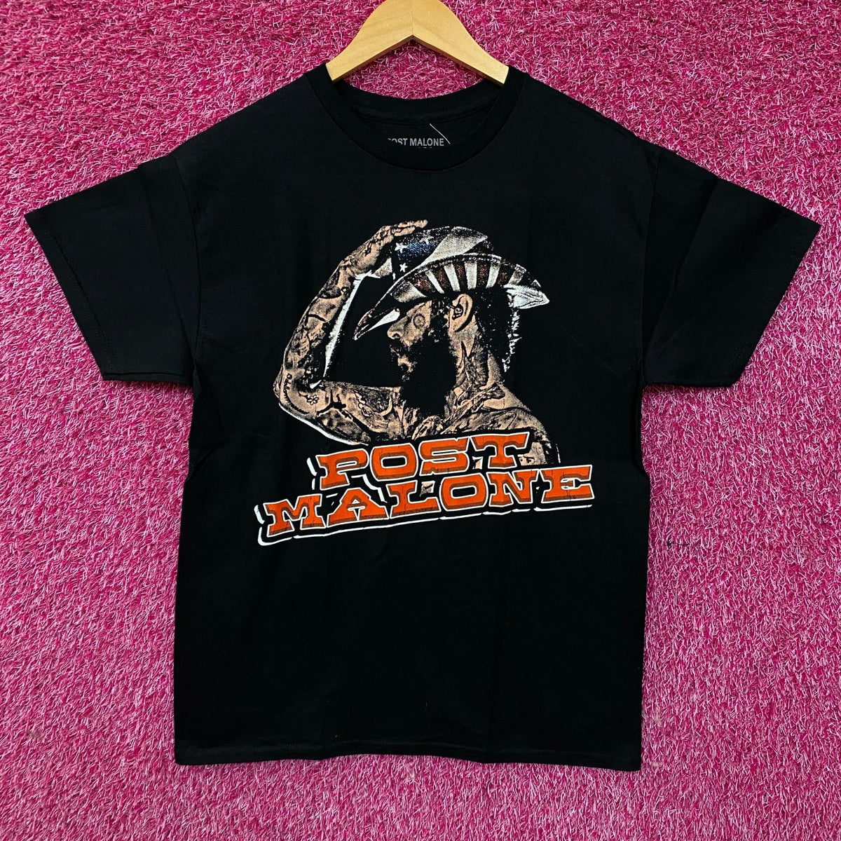 Post Malone Cowboy Hat Portrait Graphic T-Shirt Medium