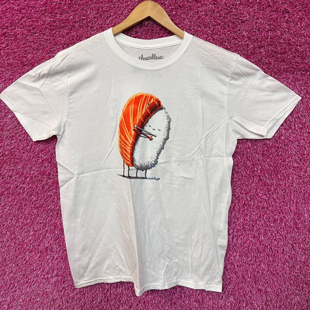 Sushi Hug Salmon & Rice Snuggle Kawaii Art Threadless Tee L product image 1