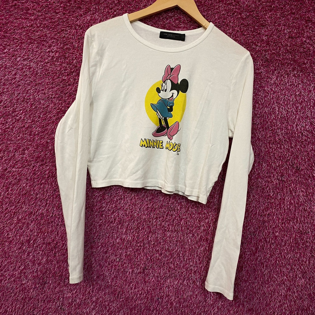 Junk Food x Disney Minnie Mouse Long Sleeve Baby Crop Large