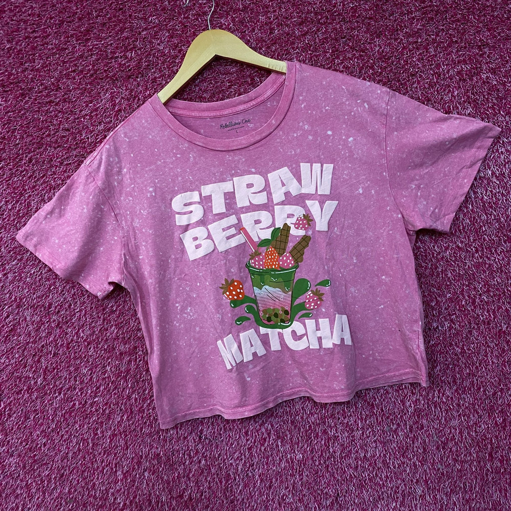 Rebellious One Strawberry Matcha Graphic Women's Crop Top product image 3