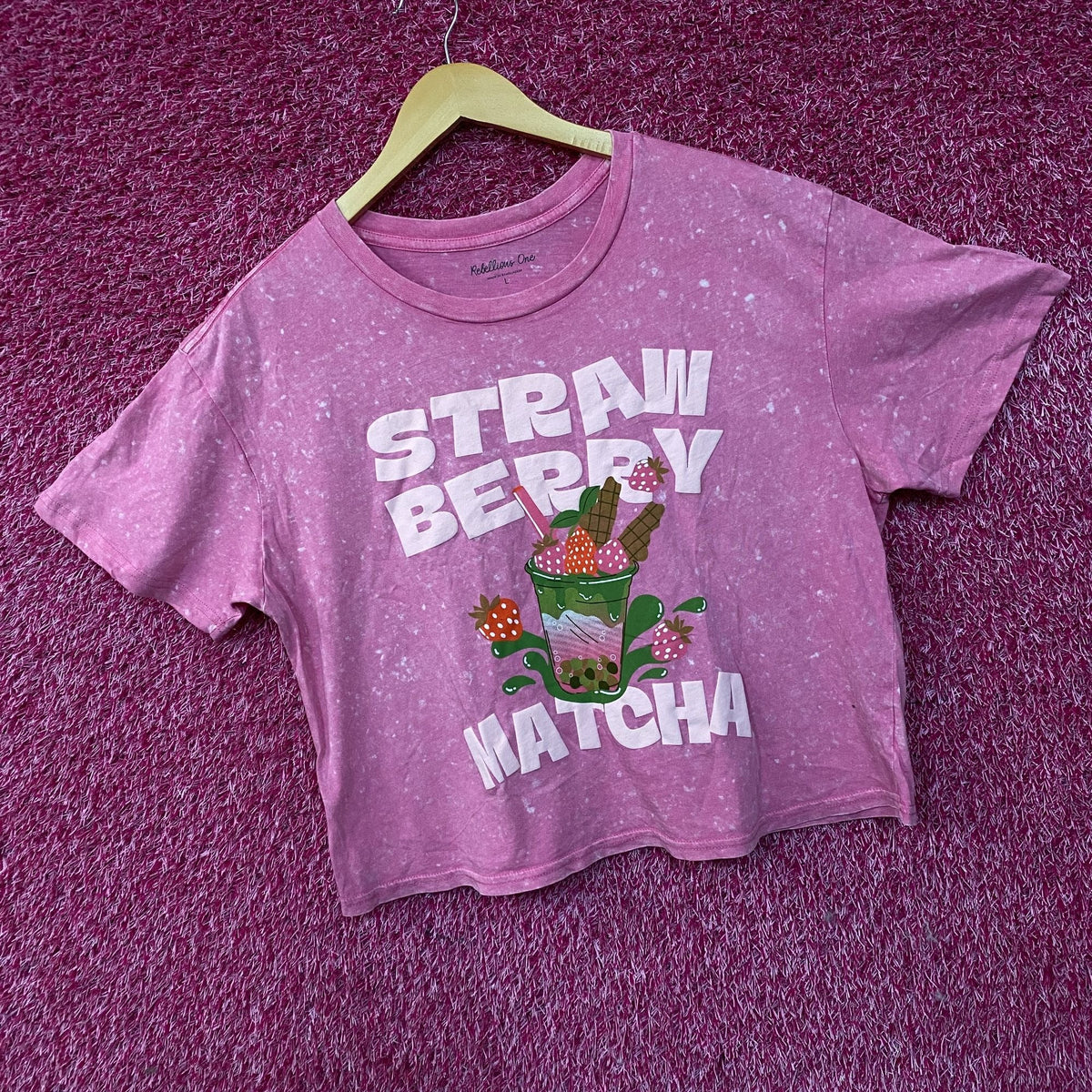 Rebellious One Strawberry Matcha Graphic Women's Crop Top product image 3