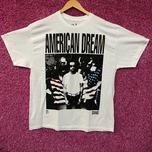 21 Savage American Dream Flag Portrait Graphic T-Shirt XL product image 1