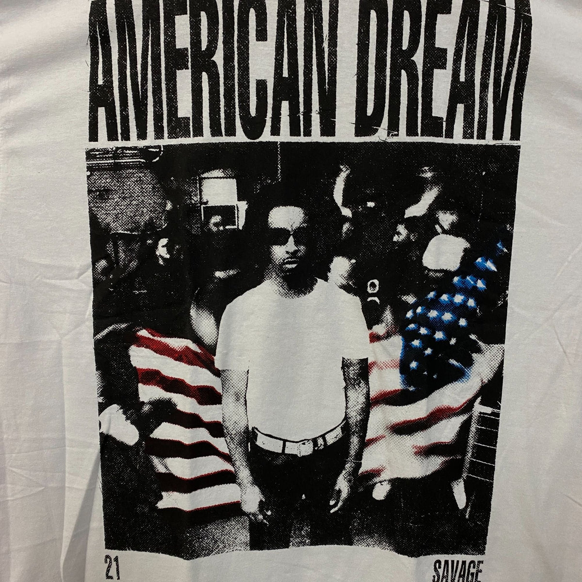 21 Savage American Dream Flag Portrait Graphic T-Shirt XL product image 2