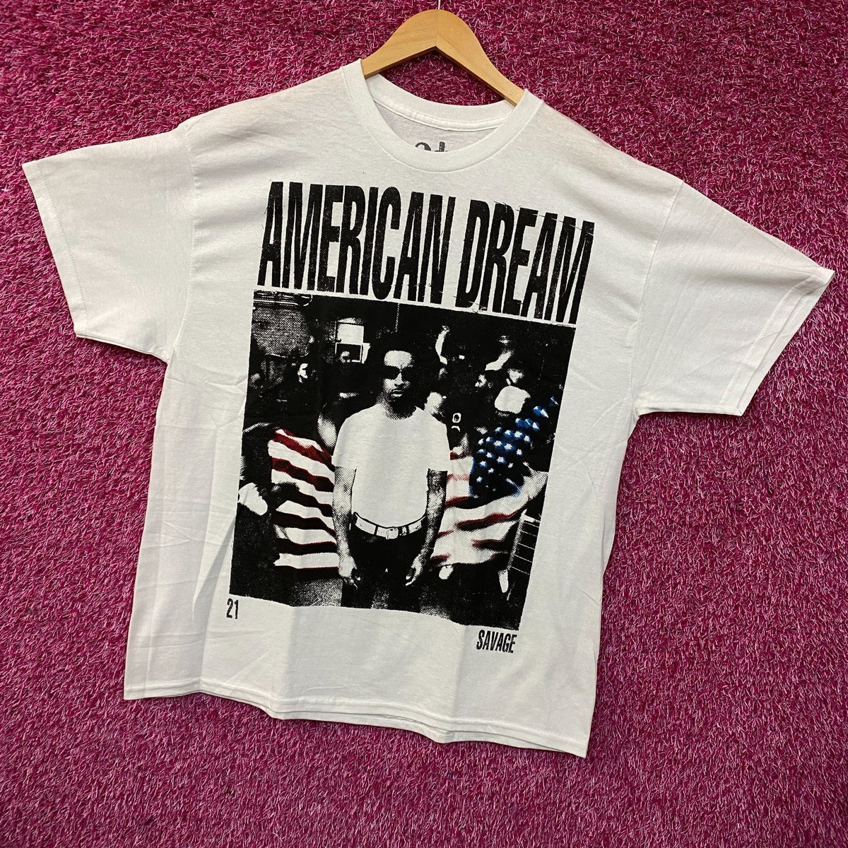 21 Savage American Dream Flag Portrait Graphic T-Shirt XL product image 3