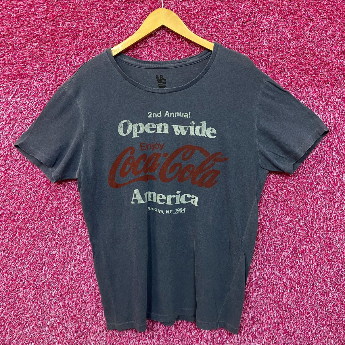 Coca-Cola Enjoy Coke 1984 Open Wide America Promo Tee L product image 1