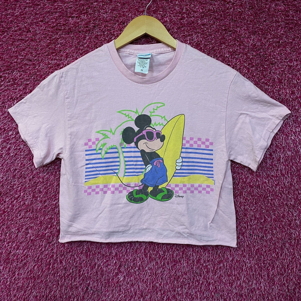 Junk Food Clothing Mickey Mouse Surf Flea Market Pink Crop product image 1