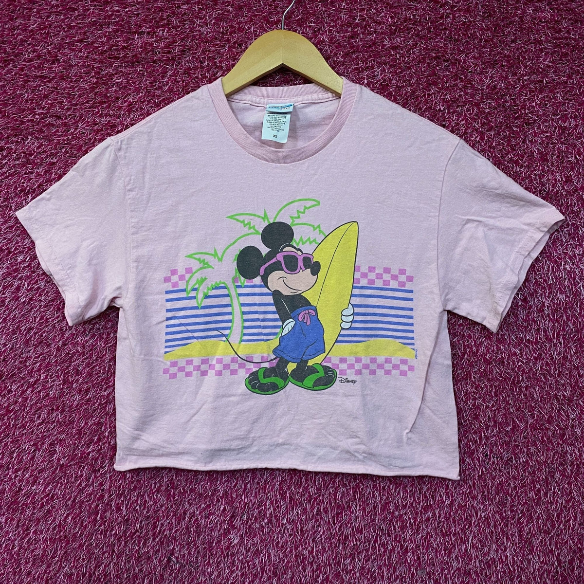 Junk Food Clothing Mickey Mouse Surf Flea Market Pink Crop product image 1