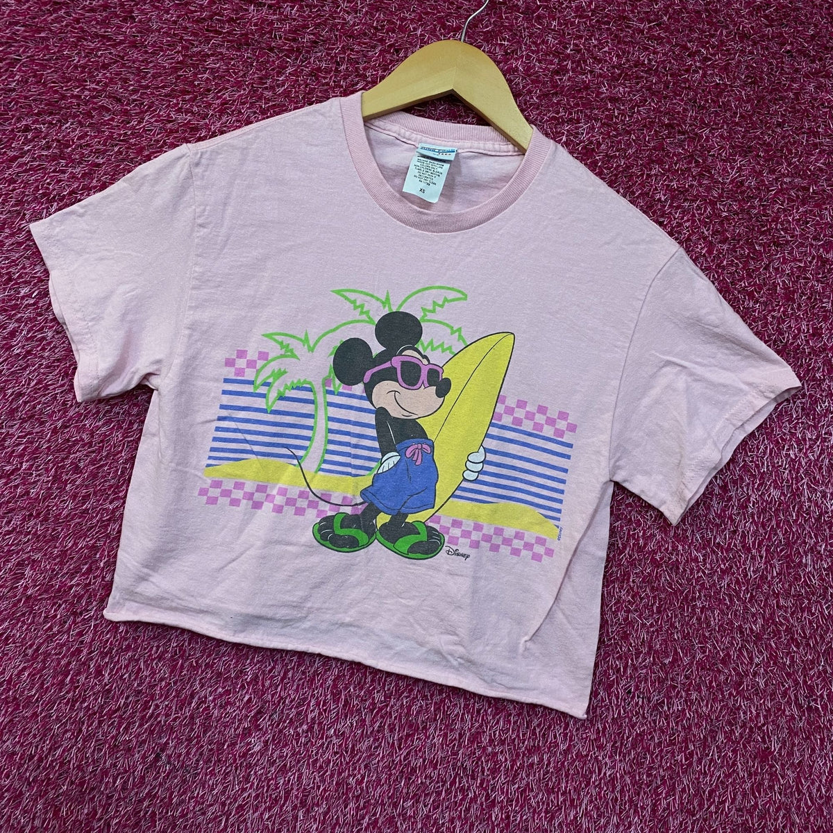 Junk Food Clothing Mickey Mouse Surf Flea Market Pink Crop product image 3