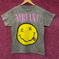 Nirvana Smiley Face Acid Wash Graphic Grunge T-Shirt Medium product image 1