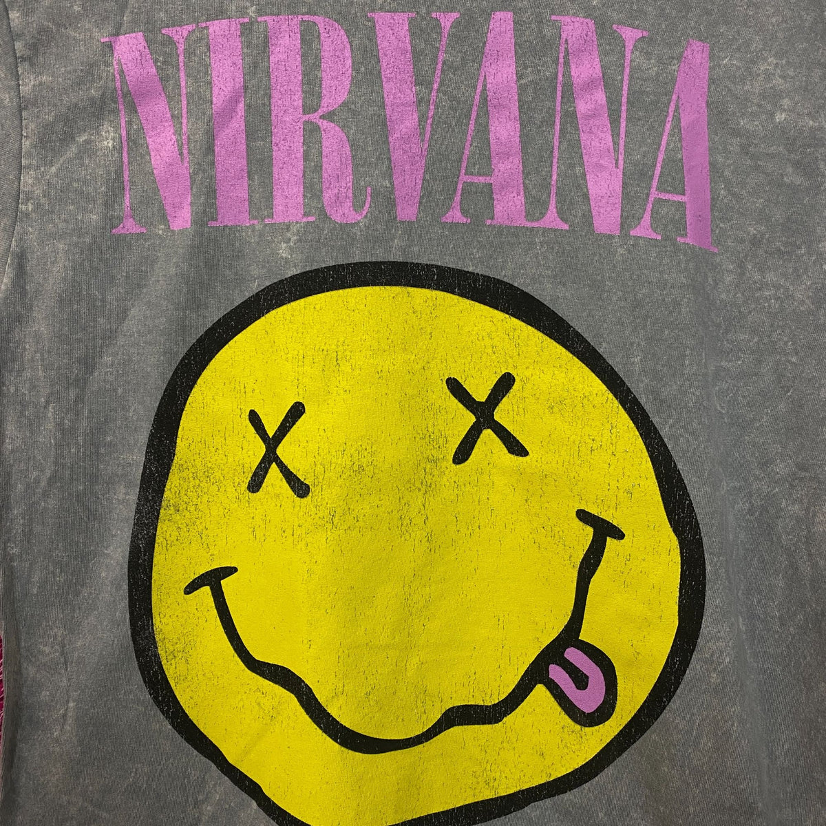 Nirvana Smiley Face Acid Wash Graphic Grunge T-Shirt Medium product image 2
