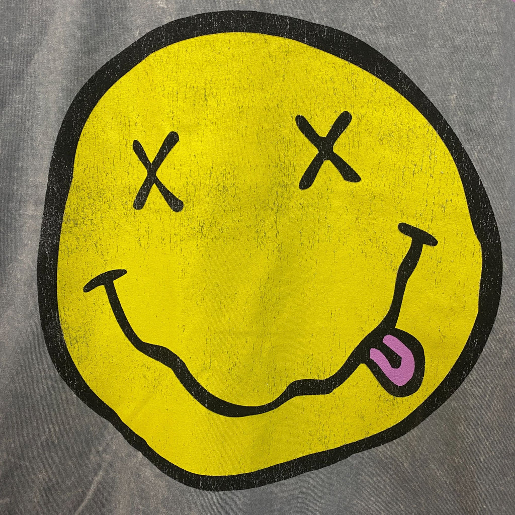 Nirvana Smiley Face Acid Wash Graphic Grunge T-Shirt Medium product image 9