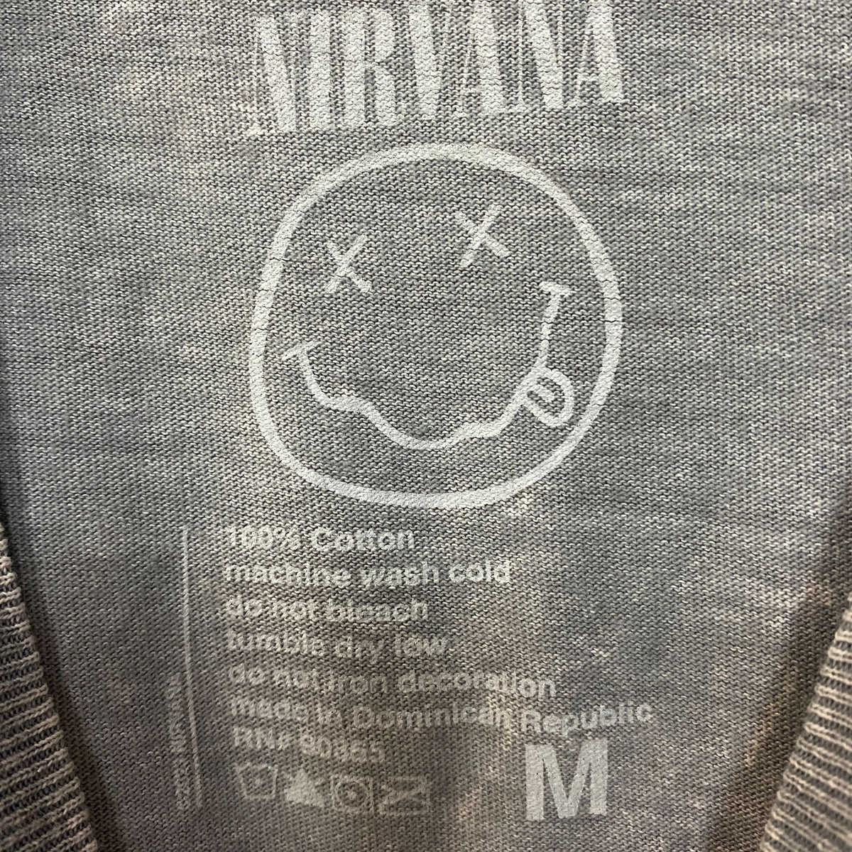 Nirvana Smiley Face Acid Wash Graphic Grunge T-Shirt Medium product image 10