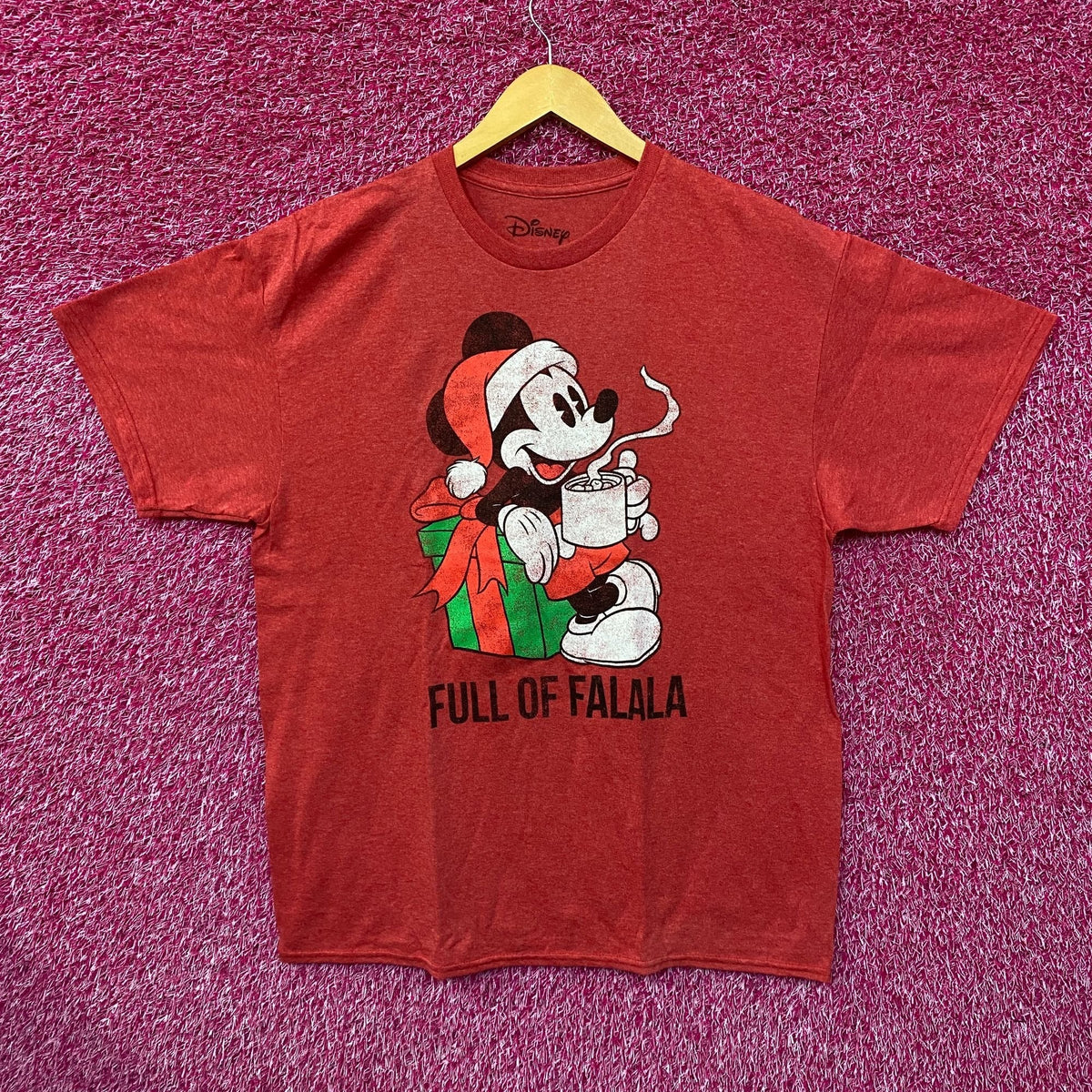 Santa Mickey Mouse Full of Falala Christmas Disney Tee L product image 1