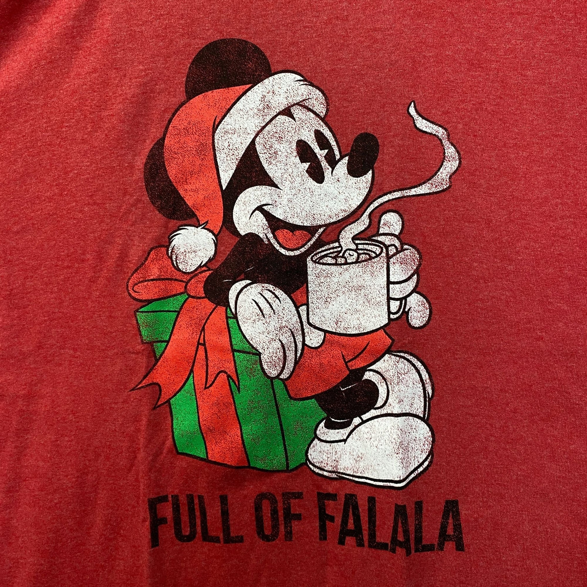 Santa Mickey Mouse Full of Falala Christmas Disney Tee L product image 2
