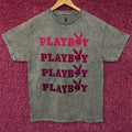 Playboy Stacked Logo Acid Wash Graphic T-Shirt Large product image 1