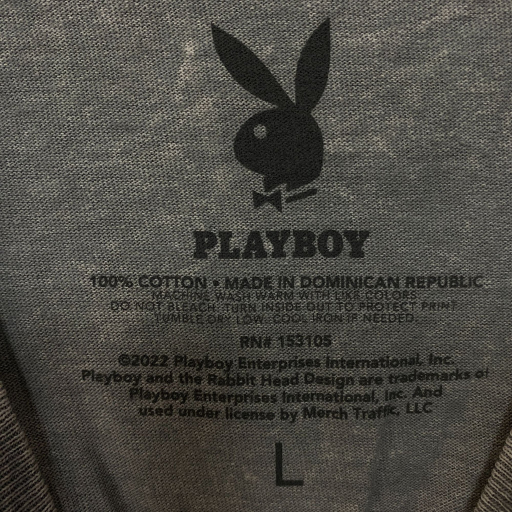 Playboy Stacked Logo Acid Wash Graphic T-Shirt Large product image 4