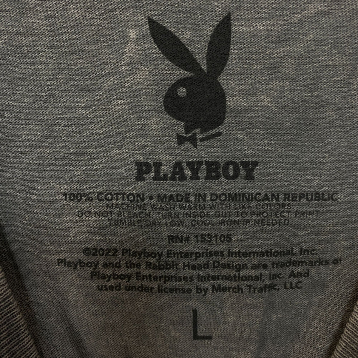 Playboy Stacked Logo Acid Wash Graphic T-Shirt Large product image 4