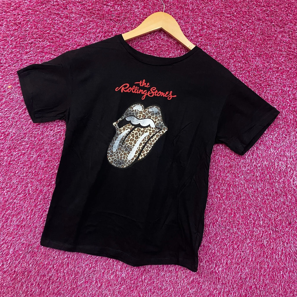 Rolling Stones Leopard Print Tongue Graphic Women's T-Shirt product image 3