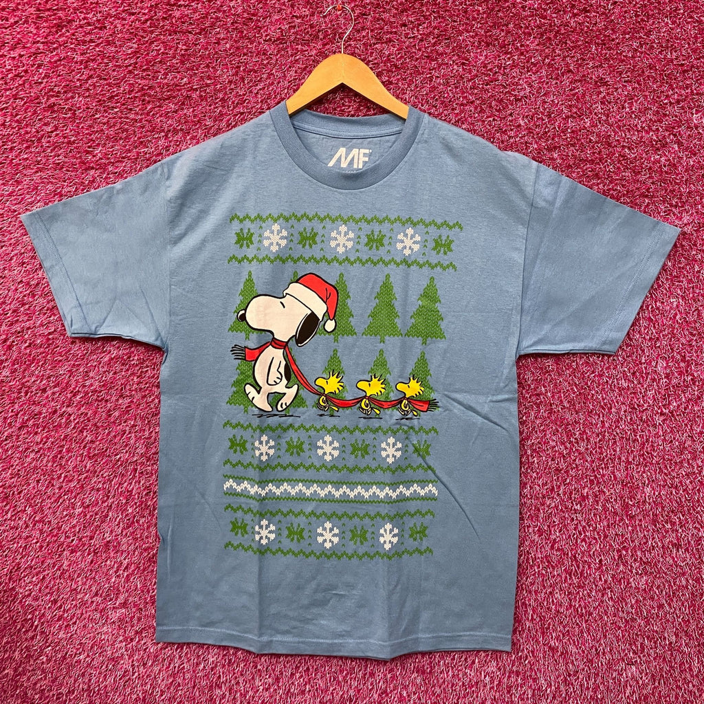 Santa Snoopy & Woodstocks Christmas Peanuts Holiday Tee L product image 1