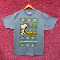 Santa Snoopy & Woodstocks Christmas Peanuts Holiday Tee L product image 1