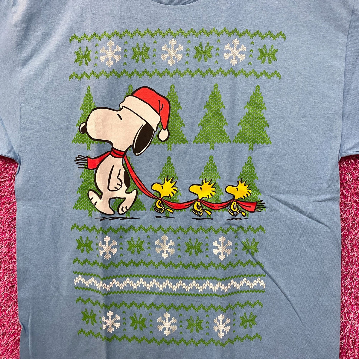 Santa Snoopy & Woodstocks Christmas Peanuts Holiday Tee L product image 2