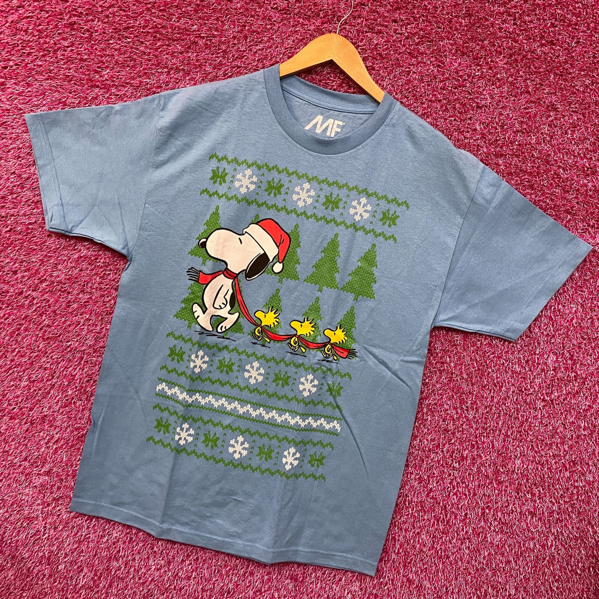 Santa Snoopy & Woodstocks Christmas Peanuts Holiday Tee L product image 3