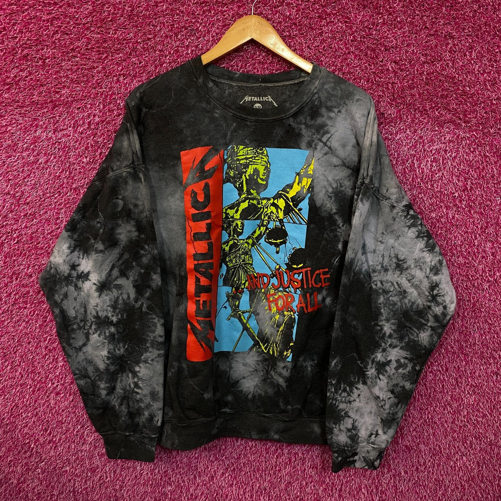 Metallica And Justice For All Tie Dye Crewneck Sweater S/M