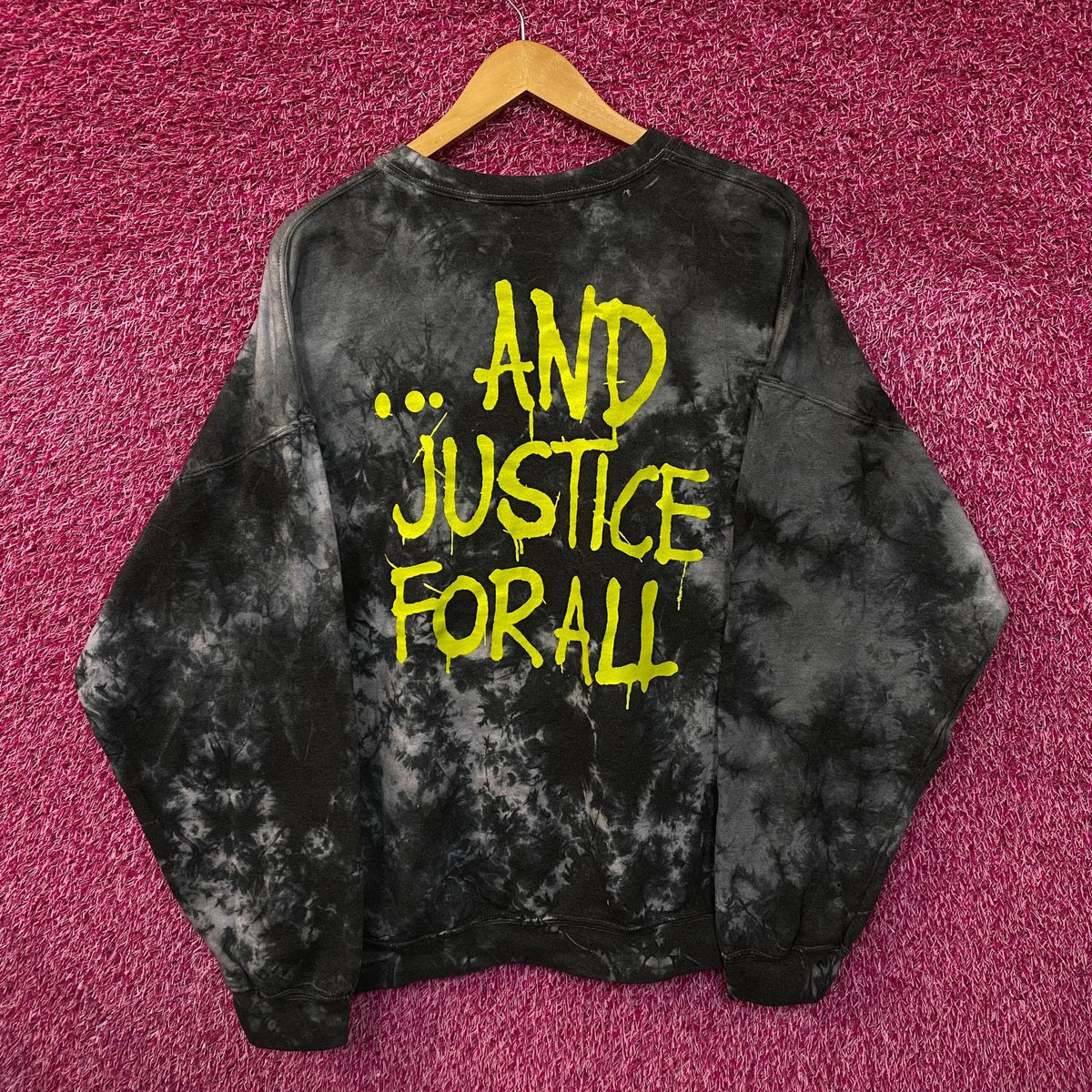 Metallica And Justice For All Tie Dye Crewneck Sweater S/M
