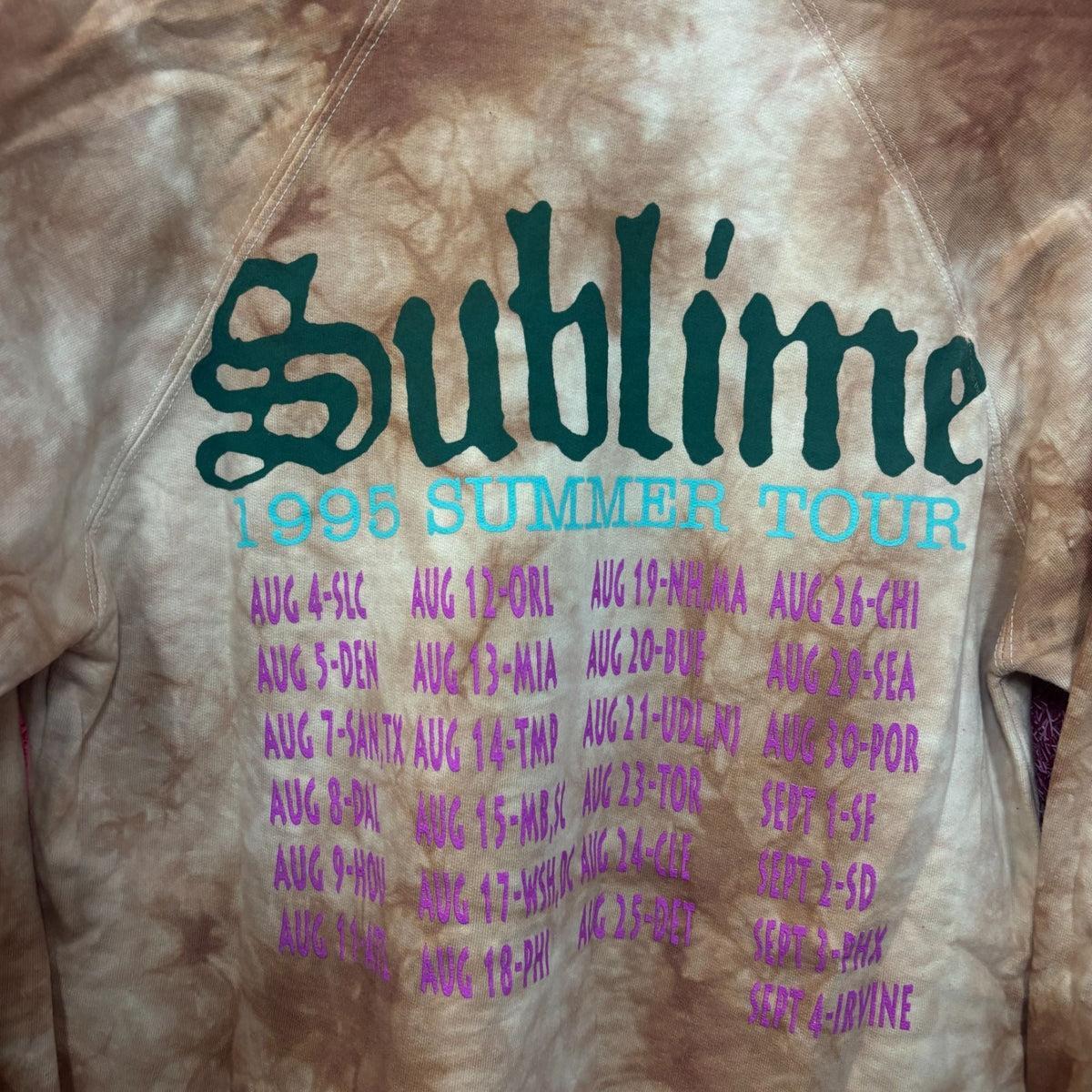 Sublime 1995 Summer Tour Tie Dye Ska Rock Band Hoodie Small product image 4