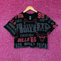 Chicago Bulls NBA All-Over Print Crop T-Shirt Medium product image 1