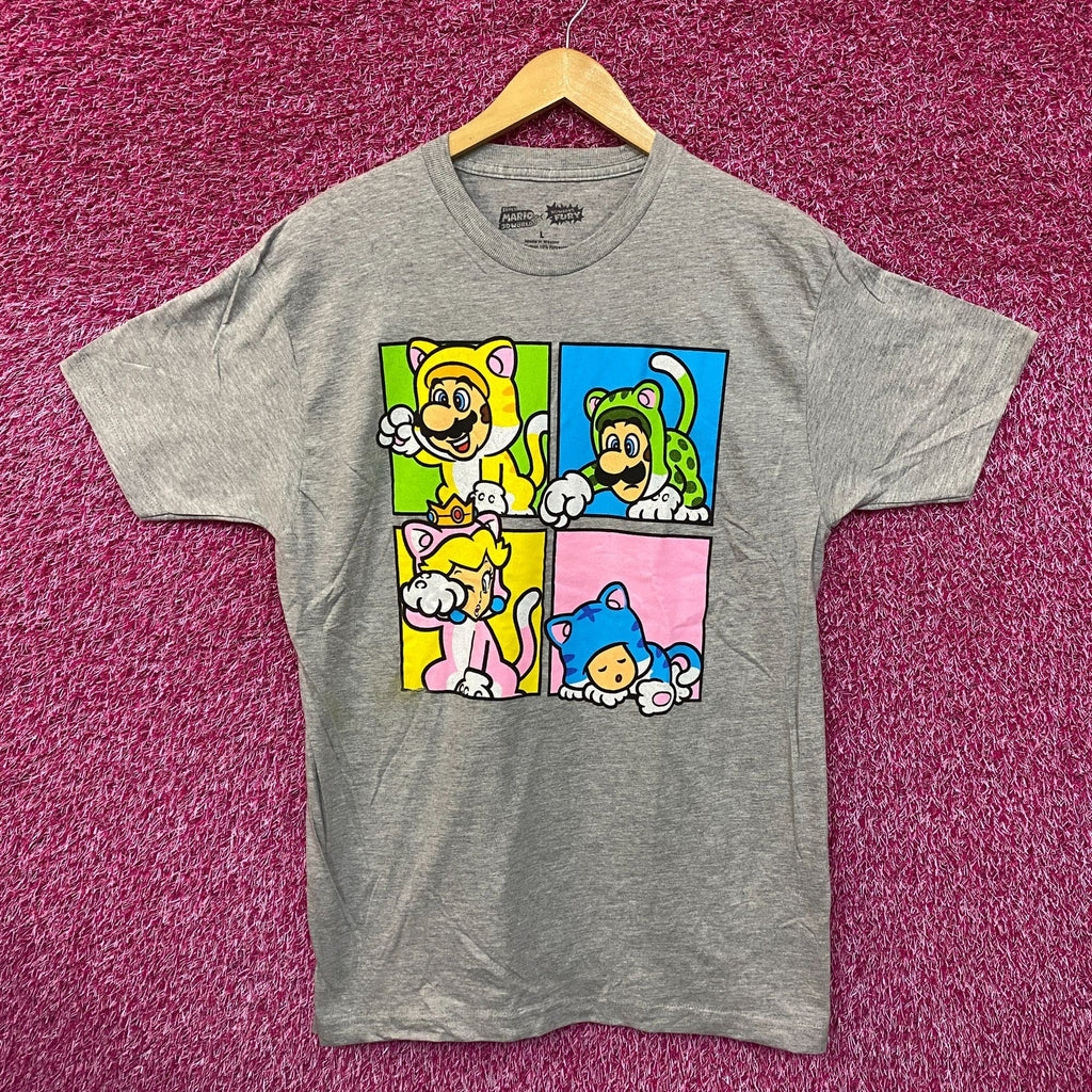 Super Mario Bros Furry Peach Toad Luigi Nintendo Tee L product image 1