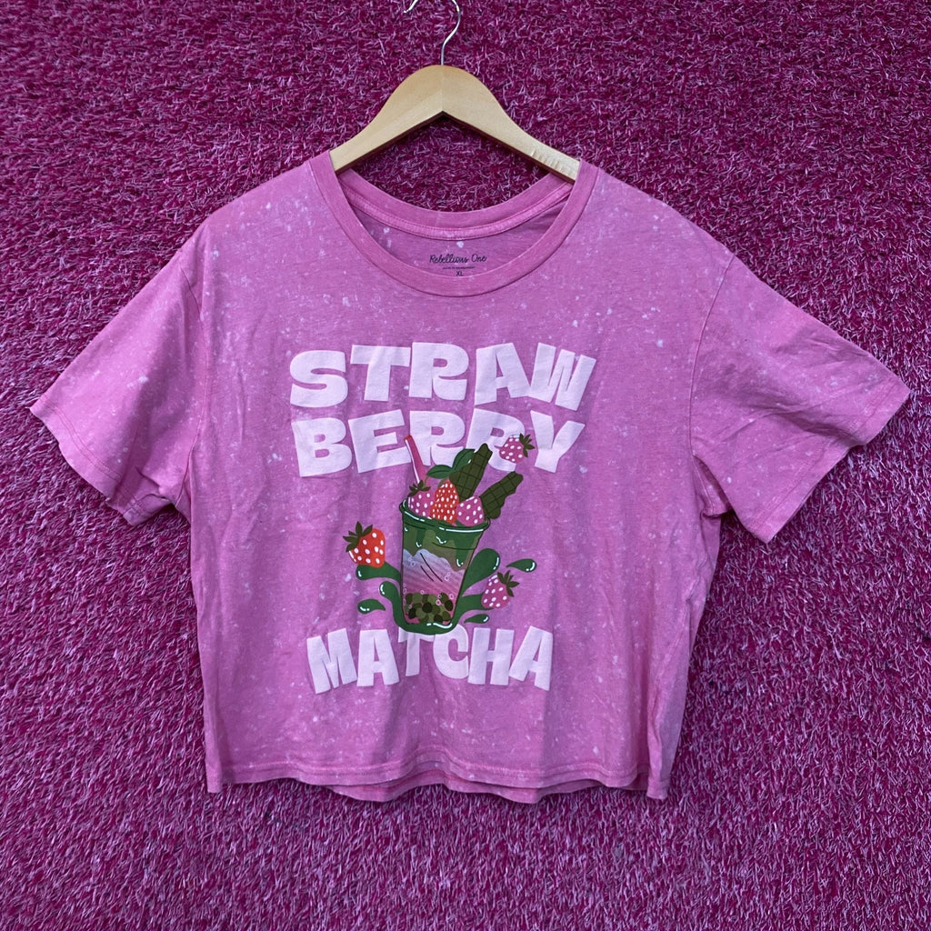 Rebellious One Strawberry Matcha Graphic Women's Crop Top XL