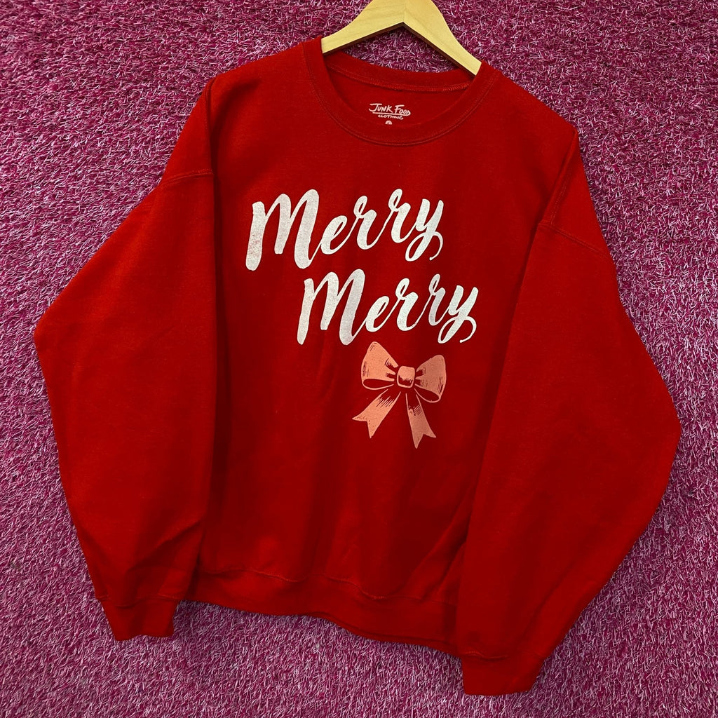 Junk Food Merry Graphic Fleece Sweatshirt Large product image 3