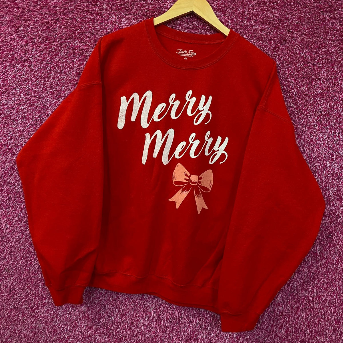 Junk Food Merry Graphic Fleece Sweatshirt Large product image 3