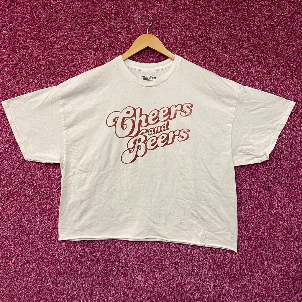 Junk Food Clothing Cheers and Beers Cropped Graphic T-Shirt product image 1