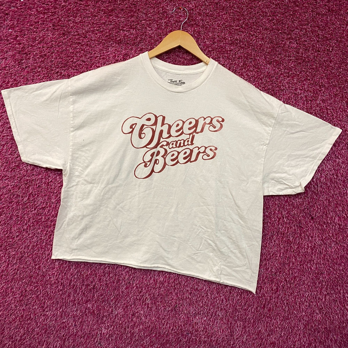 Junk Food Clothing Cheers and Beers Cropped Graphic T-Shirt product image 3