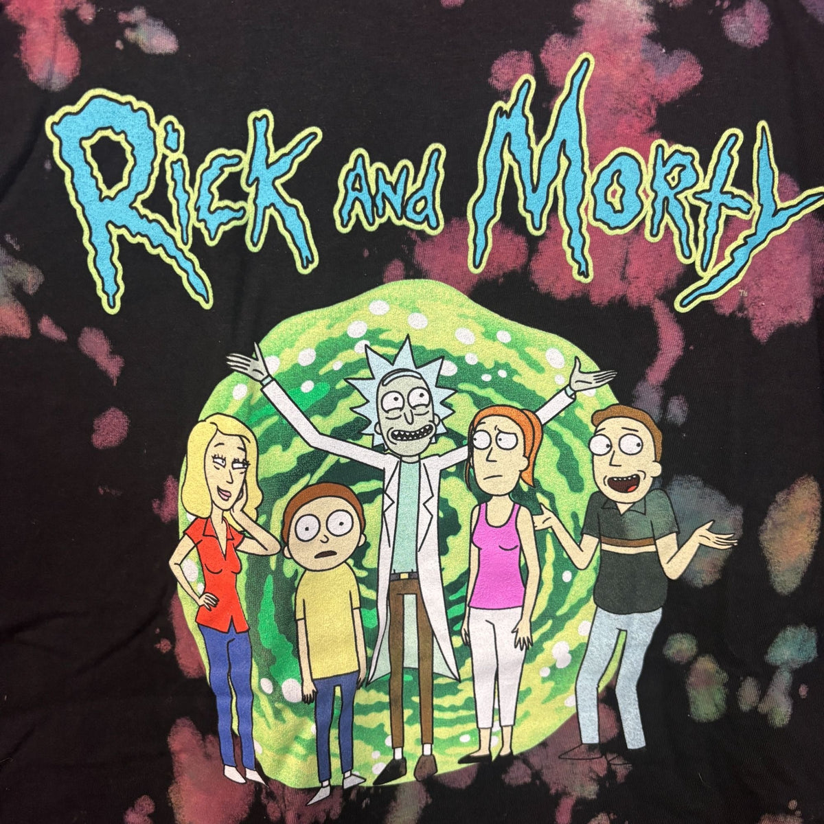 Rick and Morty Family Portrait tiedye T-shirt size medium product image 2